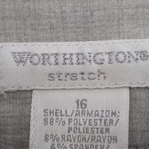 Worthington | Gray Stretch Pencil Skirt with Pleated Bottom | Size 16 - Picture 7 of 9
